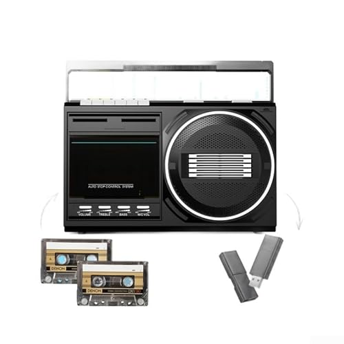 Home Radio FM, Nostalgico Vintage Cassette Player Recorder, Cassette Player/Recorder, Tape Player Registrazione USB Multi Station Radio