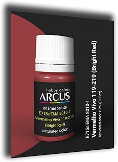 Arcus 715 Enamel paint Brazilian Air Force EMA 8010-1 Vermelho Vivo 119-219 (Bright Red) saturated color