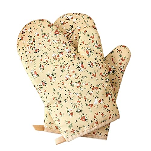UHCPVHQQQ Guanti da Forno Guanti Anti-Alta Temperatura con Stampa in Cotone Guanti da Forno antiscottatura for microonde Guanti da Forno for Isolamento Termico Guanti(5)