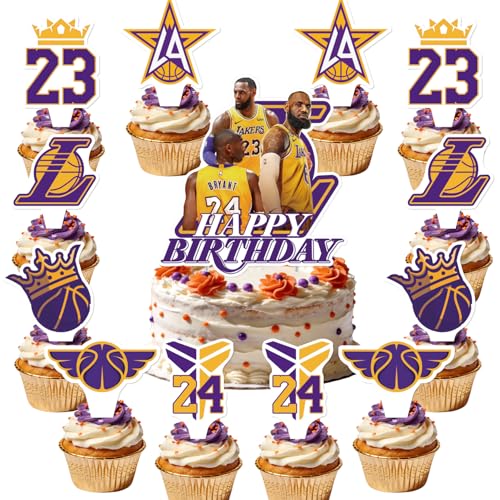 25pcs Los Angeles Cake Decorations with 24pcs Cupcake Toppers 1pcs Cake Topper for Los Angeles Birthday Party Supplies