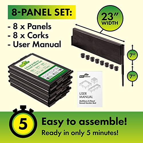 Raised Garden Bed Set Of 2 - 100% Recycled Plastic Panels Made | 10 Possible Planter Beds Assembly Options | Raised Garden Boxes With Legs Or Without | Holding 9.2 Cu Ft Of Soil |By D.f. Omer #TOP6