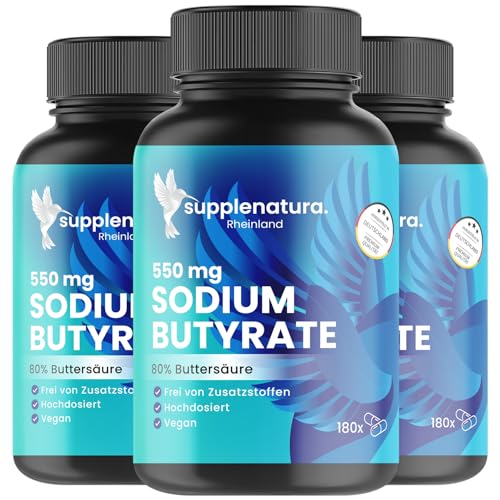 Butyrate Kapseln (SPAR-SET) PREMIUM: 550mg je Kapsel mit 80% Buttersäure | Sodium Butyrate Kapseln - Deutsche Herstellung - SUPPLENATURA®