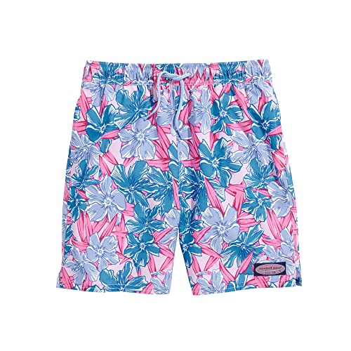 vineyard vines boys Printed Chappy Swim Trunks, Oleander Pink Cloud, 3 US