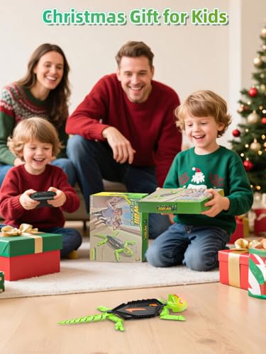 Kssvzz Ferngesteuert Gecko, 360 ° Rotation Gecko Wandflitzer, Fernbedienung Eidechse Roboter mit leuchtenden LED-Augen, Geschenk Jungen Mädchen 3 4 5 6 7 8+ Jahre Kinder Spielzeug