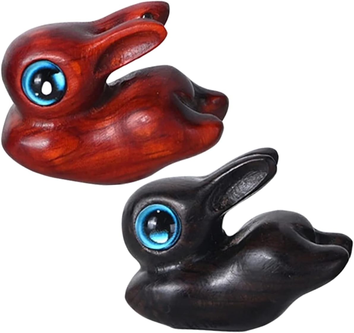 EXCEART 6 Pcs Rabbit Sculpture Wood Bunny Statue Miniature Easter ...