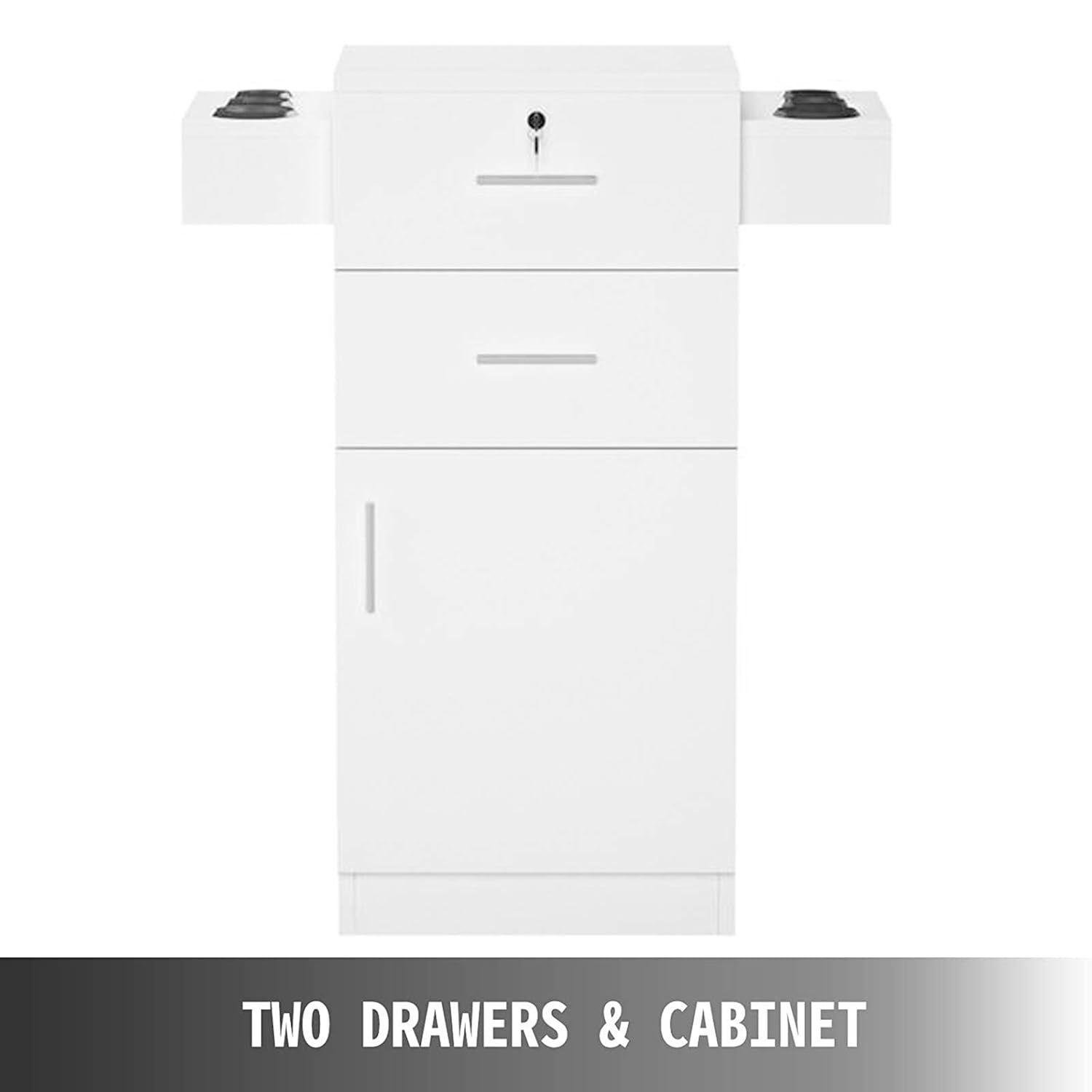 Hair Stylist Tools Organizer Barber Station Storage Lockable Drawer Floor Freestanding Cabinet Beauty Spa System with Hair Dryer Curling Iron Holder (White) : Beauty & Personal Care