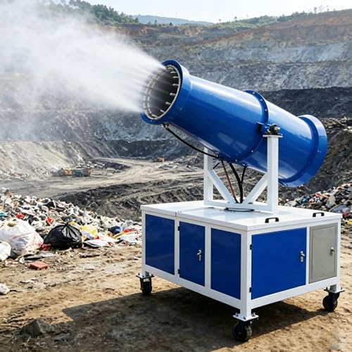 40M Dust Suppression Fog Cannon Machine, Wide Coverage Water Mist Sprayer, Durable Industrial Fogger for Construction, Demolition, Mining and Waste Management
