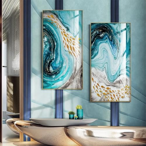 Peintures décoratives pour habiller un grand mur vide de salon moderne