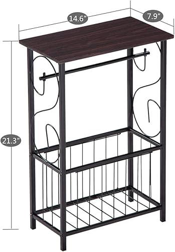 Miniatura 3 de Mesa auxiliar, mesa auxiliar para sofá y cama, mesa auxiliar multifuncional para interiores, mesa auxiliar de noche, mesita de noche para espacios