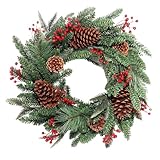 Weihnachtskranz Adventskranz Roter Beerenkranz Winterkranz Tannenkranz Bauernhaus Girlande für...