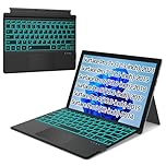 XIWMIX Keyboard for Microsoft Surface Pro 7/ Pro 7 Plus/Pro 6/ Pro 5/ Pro 4 12.3"/Pro 3, Portable Bluetooth 5.2 Wireless,Multi-Gesture Touchpad 7-Color Backlit Type Cover for Surface Pro 7/7+/6/5/4/3