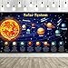Solar System Decorations Large Fabric Outer Space Poster Banner Space Theme Backdrop Background for Kids Boys Space Birthday Decorations Planets Party Educational Supplies, 72.8x43.3 Inch