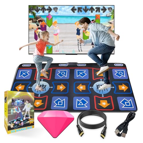 Damcoola Dance Mat for Adults and Kids - Plug and Play TV Electronic Dance Mat Game, Wireless Dance Pad, Fun Dance Fitness Games for Kids, Christmas and Boys and Girls Birthday Gift Ideas, Blue