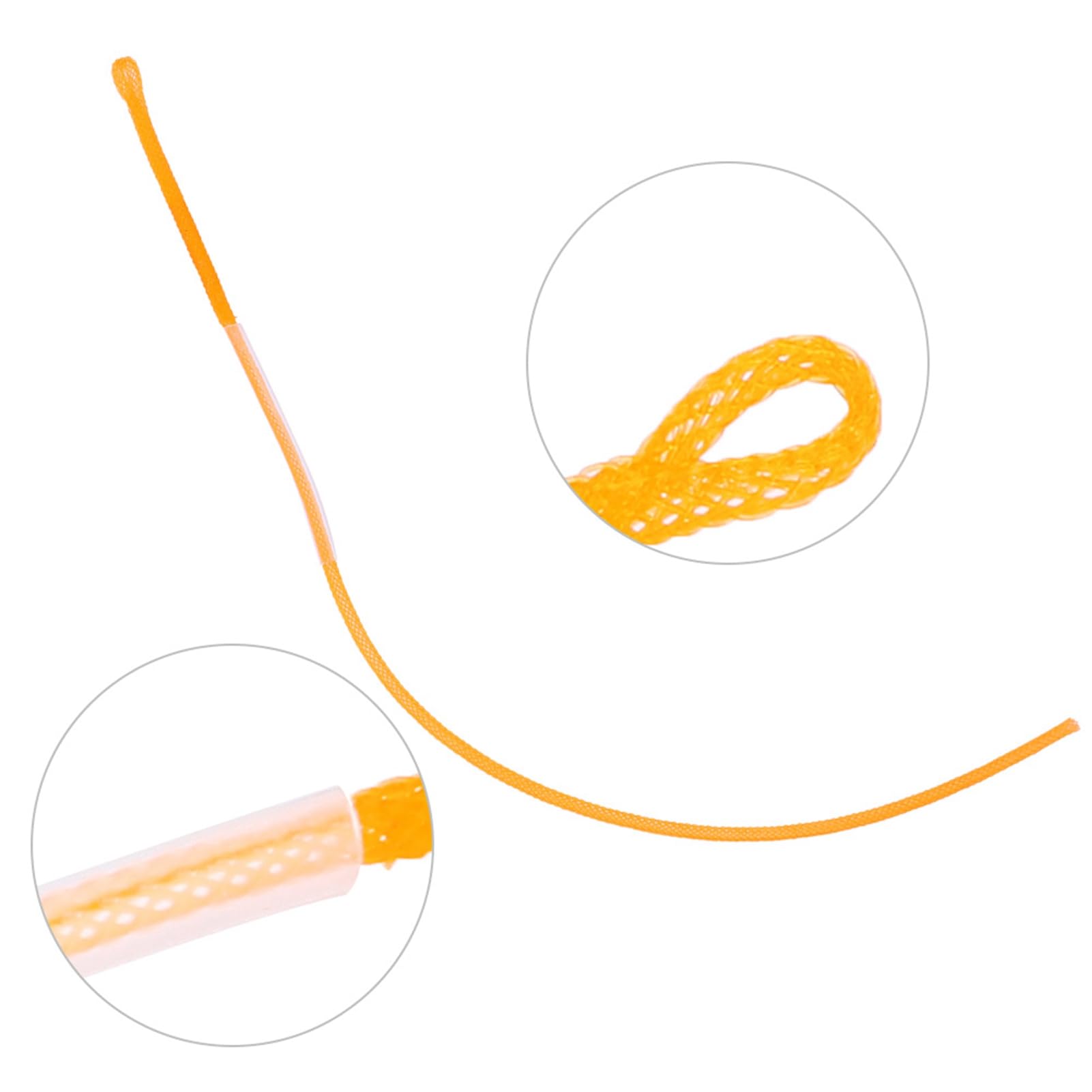 Conector de línea de bucle de pesca con mosca, accesorio de aparejos de nailon trenzado de alta resistencia para líderes de pesca con mosca y tapers amarillo, 30 libras, blanco y 50 libras, 10