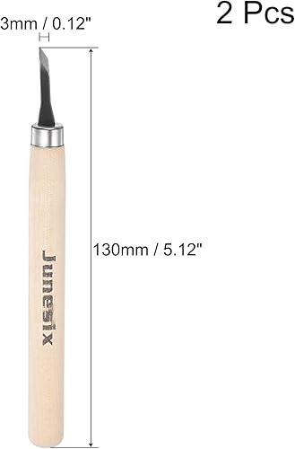 Miniatura 2 de uxcell Cuchillo de tallado de madera, cinceles, acero al carbono 50# de 0.118 pulgadas (0.118 in), escultura diagonal pequeña para escultura