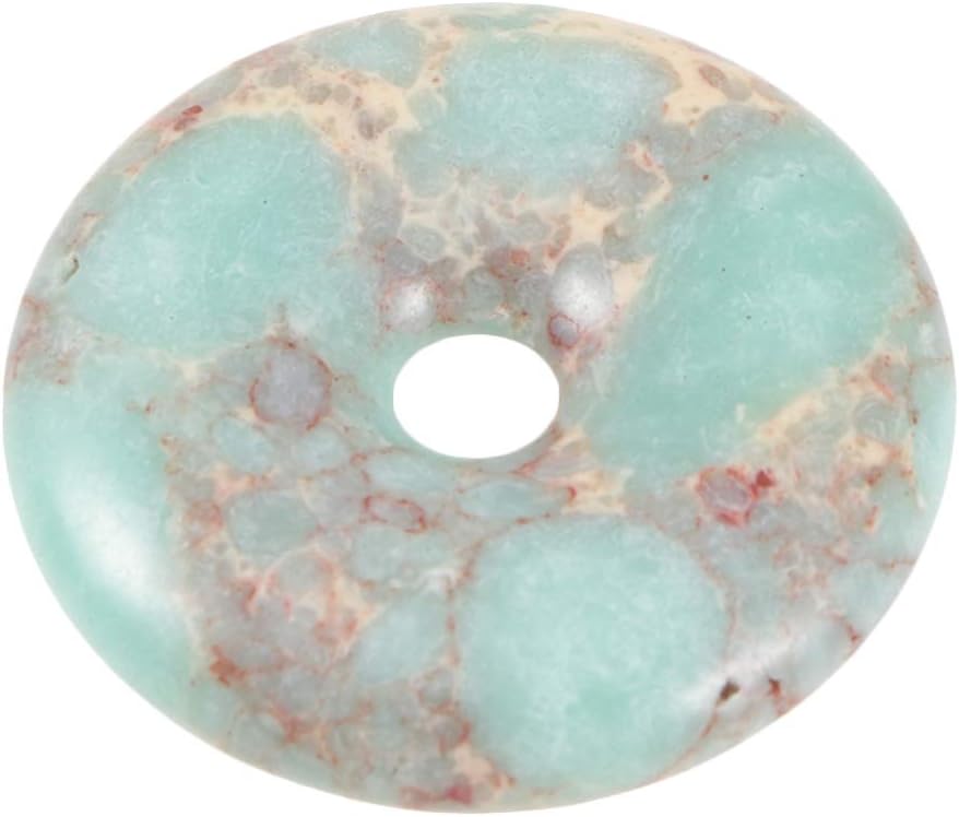 EXCEART Jade Stone 2pcs 35mm Gemstone Crystals Agate Jasper Healing Chakra Donut Pendant Bead Semi Precious Stone DIY Jewelry Accressory - Image 4