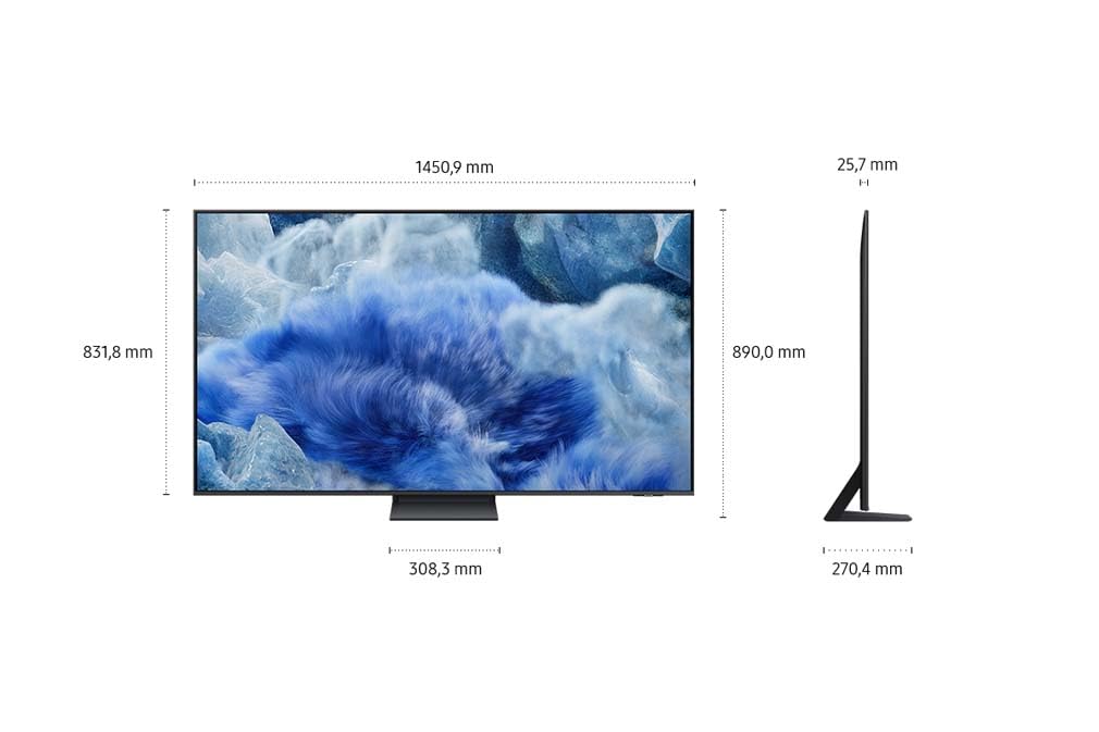 Samsung QLED Q8F 4K 65 Zoll (163 cm) UHD Fernseher, Q4 AI Prozessor, Quantum Dot für Reale Farben, AirSlim Design, Upscaling, Gaming Hub, Kostenlose Inhalte, Smart TV, 2025
