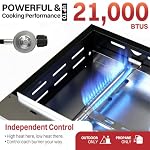 Pipopa 3-Burner Propane Griddle, Portable Flat Top Grill with Wheels & Hood - Image 4