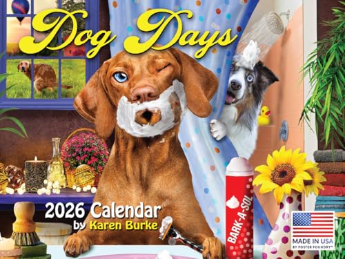 Dog Calendar by Karen Burke 2026 Monthly Wall Calender 12 Month Dogs Gifts
