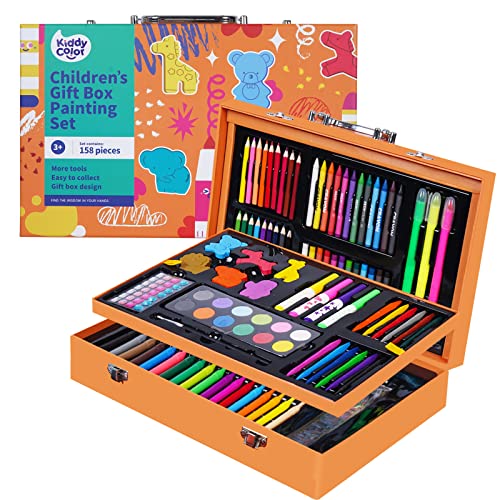 Kiddycolor 158-Pieces Art Set, Deluxe Arts And Crafts Supplies For Kids, Portable Painting Drawing Art Kit, Perfect Christmas New Year Gifts For Girls & Boys Ages 4-12 #TOP2