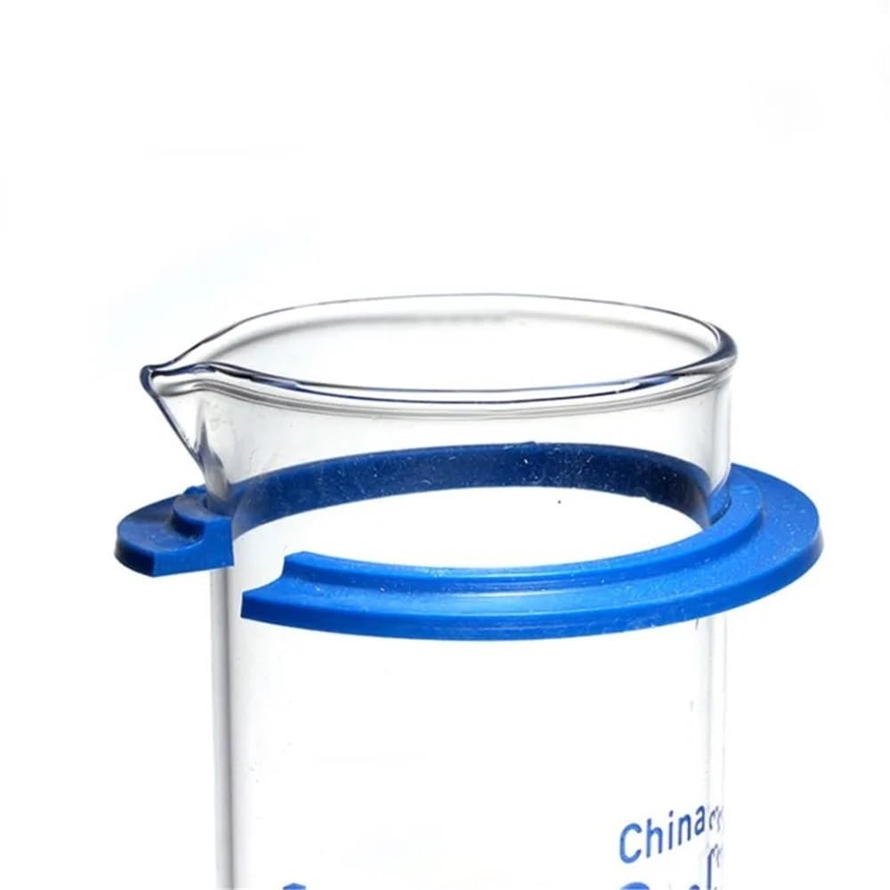 Cristalería de Laboratorio Probeta graduada de 500 ml con pico y base de plástico. Equipo de laboratorio.