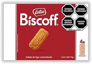 Biscoff Lotus Biscoff | Galletas Caramelizadas Originales | Veganas | Sin Sabores ni Colorantes Artificiales | 4 x 250g | 1kg