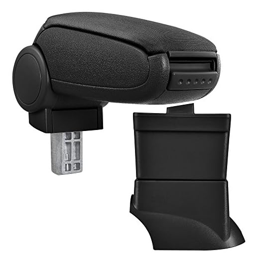 [pro.tec] Reposabrazos central - apoyabrazos con compartimento - tapizado - tela - negro