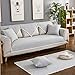 Produktbild GRZHJK Schnitt Sofabezug Wohnzimmer,Raster Baumwolle Slipcover Anti-Slip Sofa überwurf Waschbar Sofa-Protektor(verkauft Von Stück Nicht Alle Gesetzten) Grau 110x90cm(43x35inch)