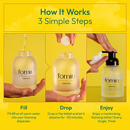 Fomin Foaming Hand Soap Tablets (6 Count) - Makes 48 Fl Oz (6 X 8 Fl Oz) - Honey Pear Foaming Hand Soap Refills, Sustainable Soap Tablets For Hands #TOP3