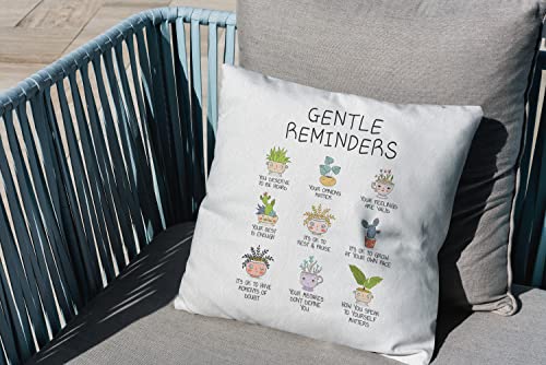 Mental Health Positive Affirmation Gentle Reminders Bontanical Plant Throw Pillow Case 18″×18″,Cute Potted Plants Decorative Cushion Cover For Therapy Office Counselor Room,Gifts For Teens Women Girls #TOP2