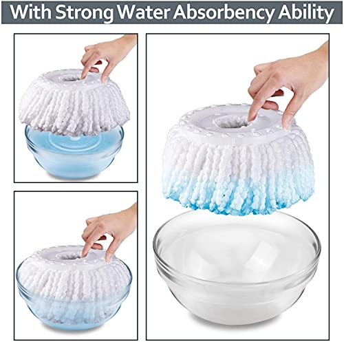 Tsmine 6 Pack Mop Heads Replacements Microfiber Spin Mop Head Refill Cleaning Supplie For Home Industrial And Commercial Use,Compatible With Hurricane,Mopnado Spin Mop【Fit Plastic Base 6.22"- 6.29" W】 #TOP3