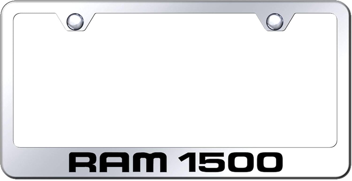 Au-TOMOTIVE GOLD Laser Etched Logo Stainless Steel License Plate Frame for Dodge Ram 1500 (Chrome)