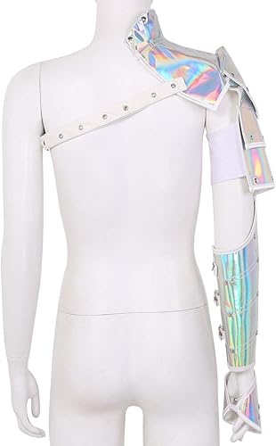 Miniatura 3 de YiZYiF - Armaduras góticas de hombro steampunk PU metal remaches brazo armadura brazalete cuerpo pecho arnés Cosplay traje accesorio
