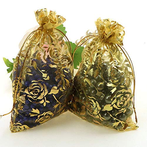 Image of Silk Beingelegant-Pack Of 25 Women's Organza Net Potli Bags For Pooja, Return Gifts For Wedding, Sangeet, Shagun- Multi Coloured (Multi, 14X10)