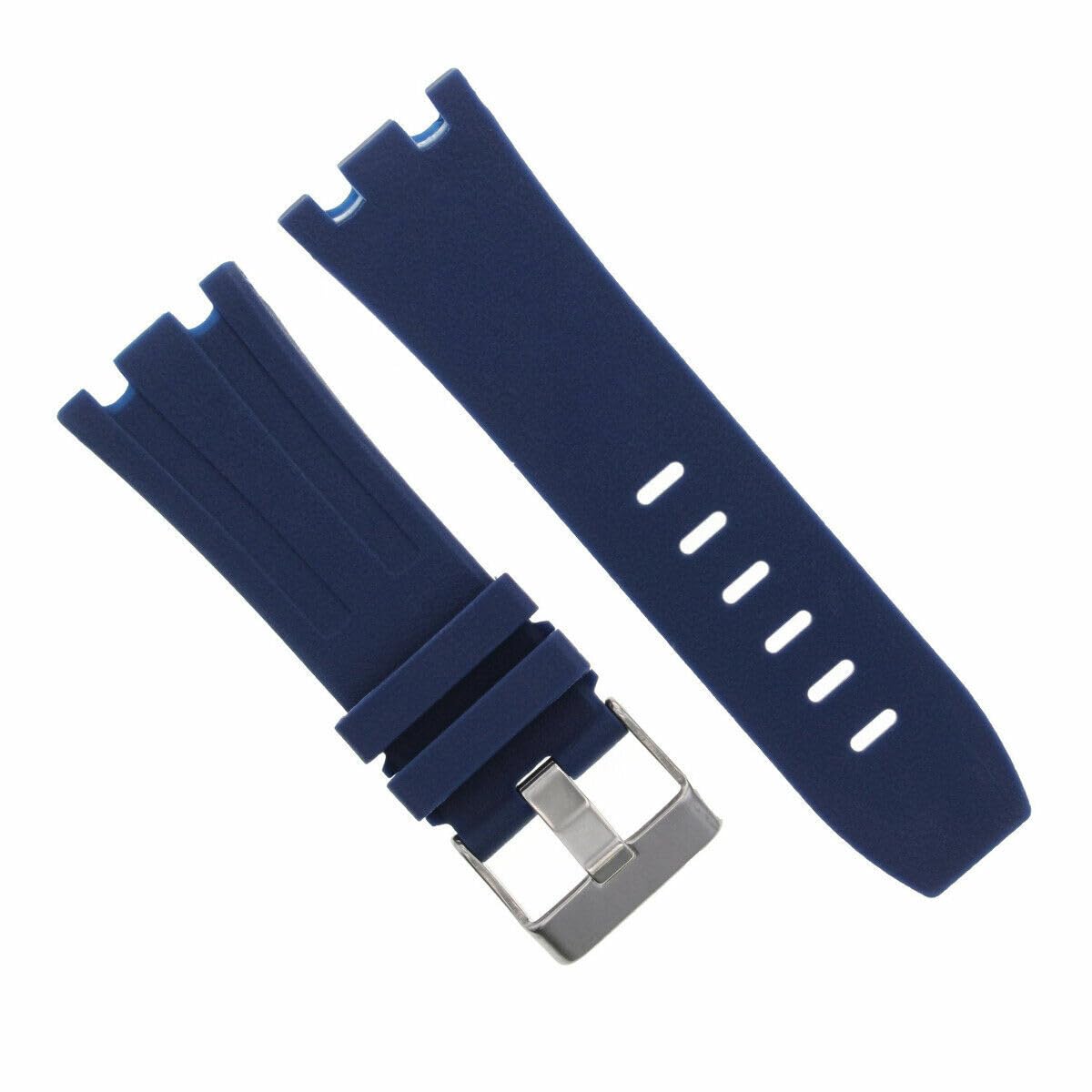 Ewatchparts 28mm Ap Rubber Band Strap Compatible With 42mm Audemars Piguet Royal Oak Offshore 15703 Blue