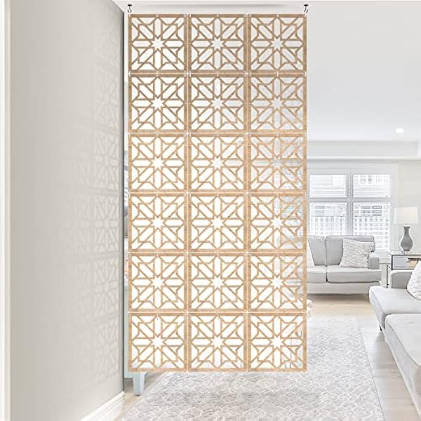 Acepunch 10 Curtina de madera de madera de colgantes Partition elegante Partition Modern Design Room Divisor para sala de estar y decoración Diseño refinado de estrella cósmica 30x30cm AP1294