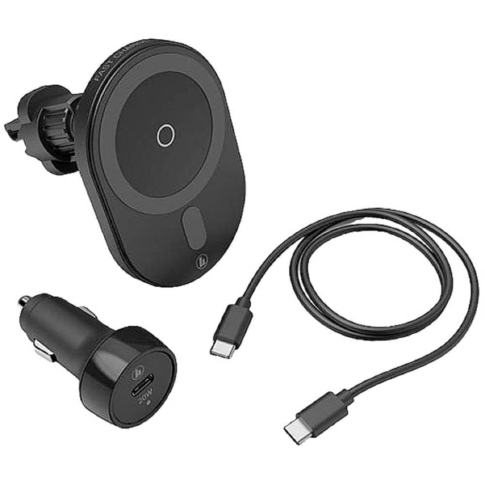 Hama Ładowarka indukcyjna "MagCharge Car FC15" 15 W, USB-C (bezprzewodowa, szybkie ładowanie, do samochodu, do urządzeń Apple) czarna