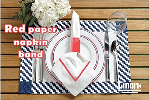 Gmark Paper Napkin Band Box Of 500 (Red), Paper Napkin Rings Self Adhesive Gm1048A #TOP1