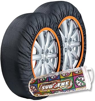 OfficialISSE-manufactured SUBENEISSE Fabric Tire Chains, Snow Socks, Chain Regulation Compliant, for Light Vehicles, Youth-oriented XL70