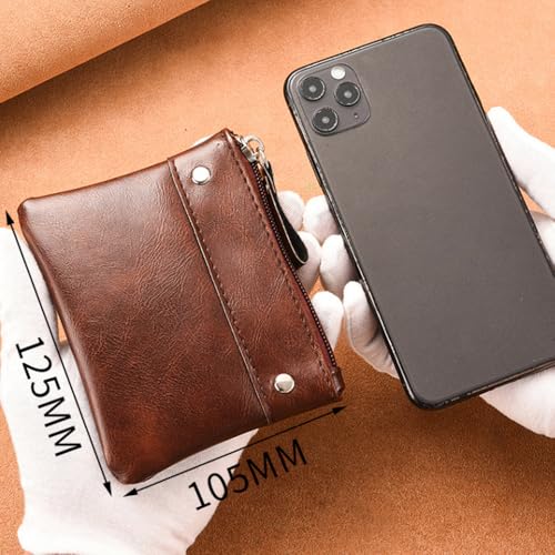 Mini Wallets for Men, Coin Pouch Purse Zip, Red3