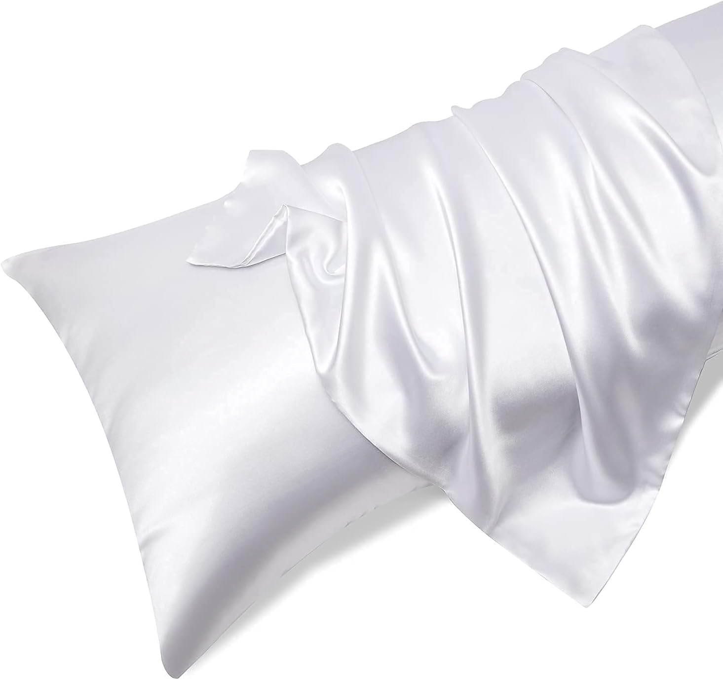 FASO Body Pillow with Pillowcase, Ultra Soft Body Pillows for Adults with Satin Pillowcases（20×54 inch White） : Home & Kitchen