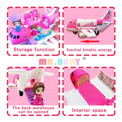image for Mr.baby Toy Airplane Set, 3+Year Old Boy and Girl Transport Cargo Airp