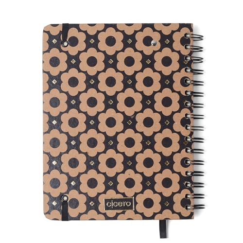 Agenda Planner Wire-O 2025 Kraft Semanal Notas C/Divisórias A5 Flores Mini, Cicero