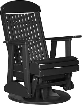 Furniture Barn USA Poly Lumber 2 Classic Swivel Glider, Black