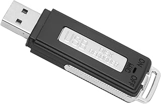 Gravador de Voz Digital USB, Minigravador Ativado por Voz Com Redução de Ruído, Gravação Rápida, Armazenamento Maciço, Gravador de áudio Digital USB para Palestra, Entrevista, (Inglês neutro, porta USB única 32 GB)