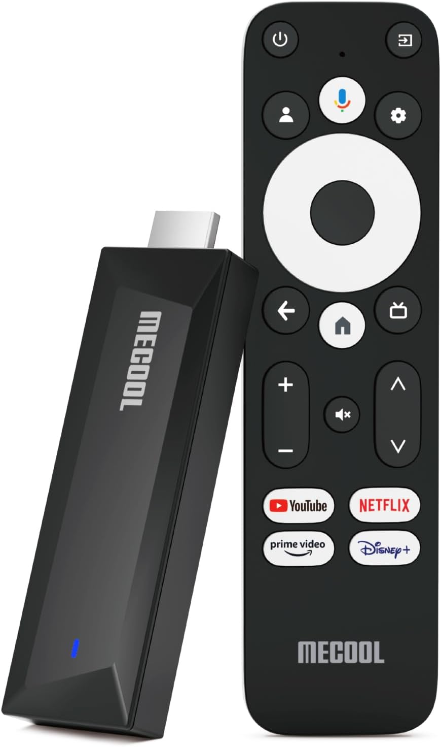 MECOOL MEgo1 Android Google TV Stick Certified 4K Streamer Media Player Google Assistant voice remote Chromecast Prime Video Youtube Bluetooth 4K HDR GTV Dual Band WiFi AI Powered Official ME Go 1