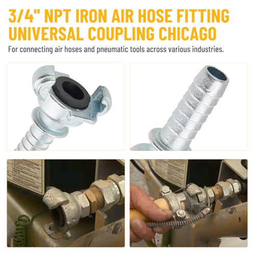 Venussar 6PCS 3/4'' NPT Iron Air Hose Fitting, for Hose End by Venussar - Image 2