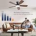 JSAITEE Ceiling Fans with Lights, 42 Inch Low Profile Ceiling Fan with Light and Remote Control, Flush Mount, DC Reversible Motor, Noiseless, Brown 6 Speeds Ceiling Fan for Bedroom