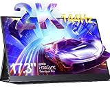 EVICIV Portable Monitor, 17,3 Zoll 2K 144Hz Tragbarer Monitor USB C Display 2560 * 1440 Full HD IPS External Screen Zweiter Bildschirm mit Schutzhülle Mini HDMI Typ-C für PC Handy Laptop PS4/5 Switch