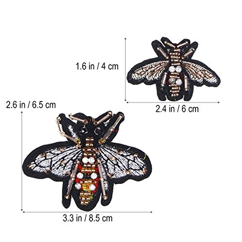 Supvox 10Pcs Embroidered Patch Applique Handmade Patch Bee Beaded Patch Beaded Appliques Diy Apparel Clothes Bags Decoration (5Pcs Big And 5Pcs Small) #TOP1